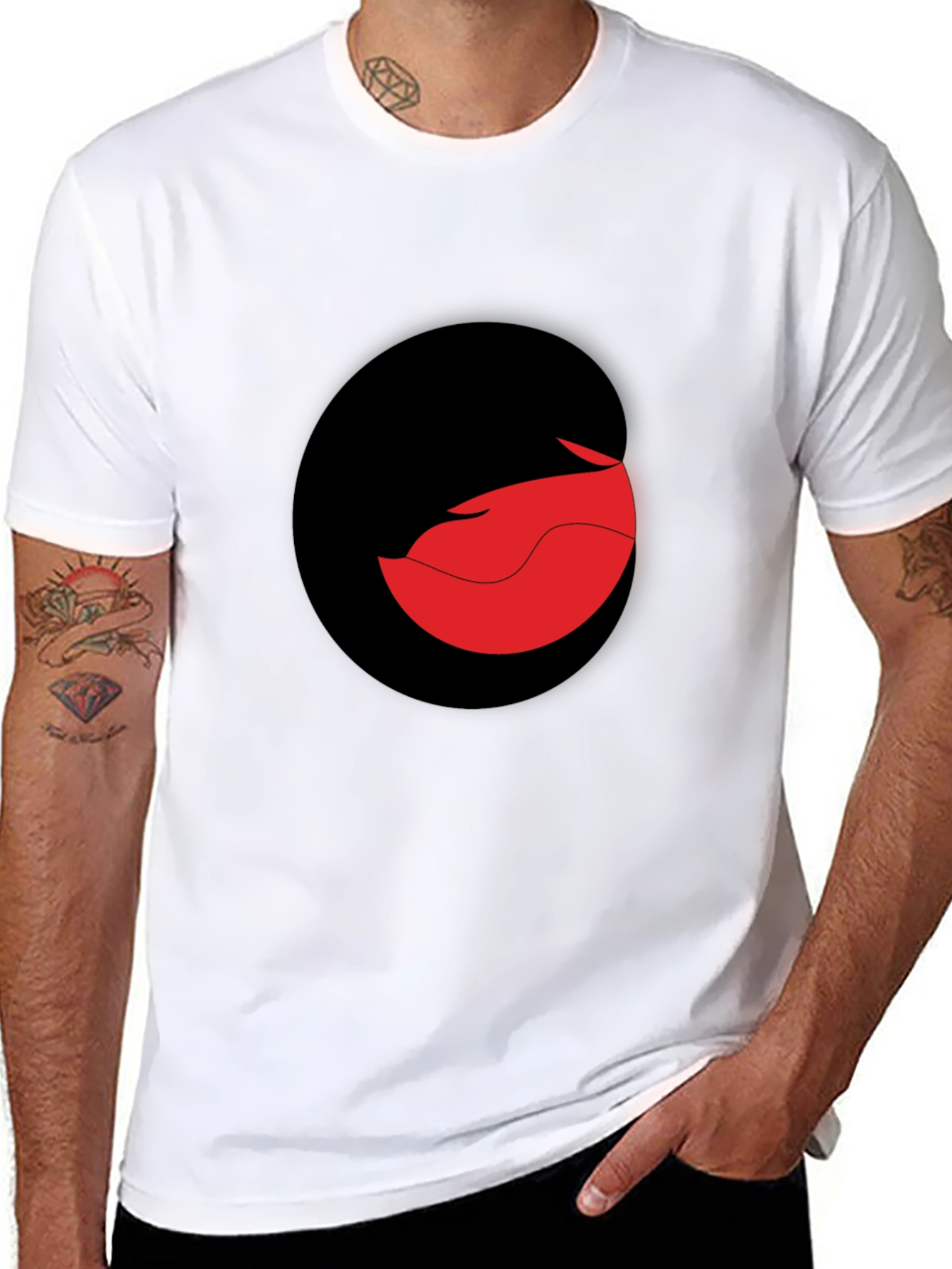 Modern Black T-Shirt with Abstract Graphic