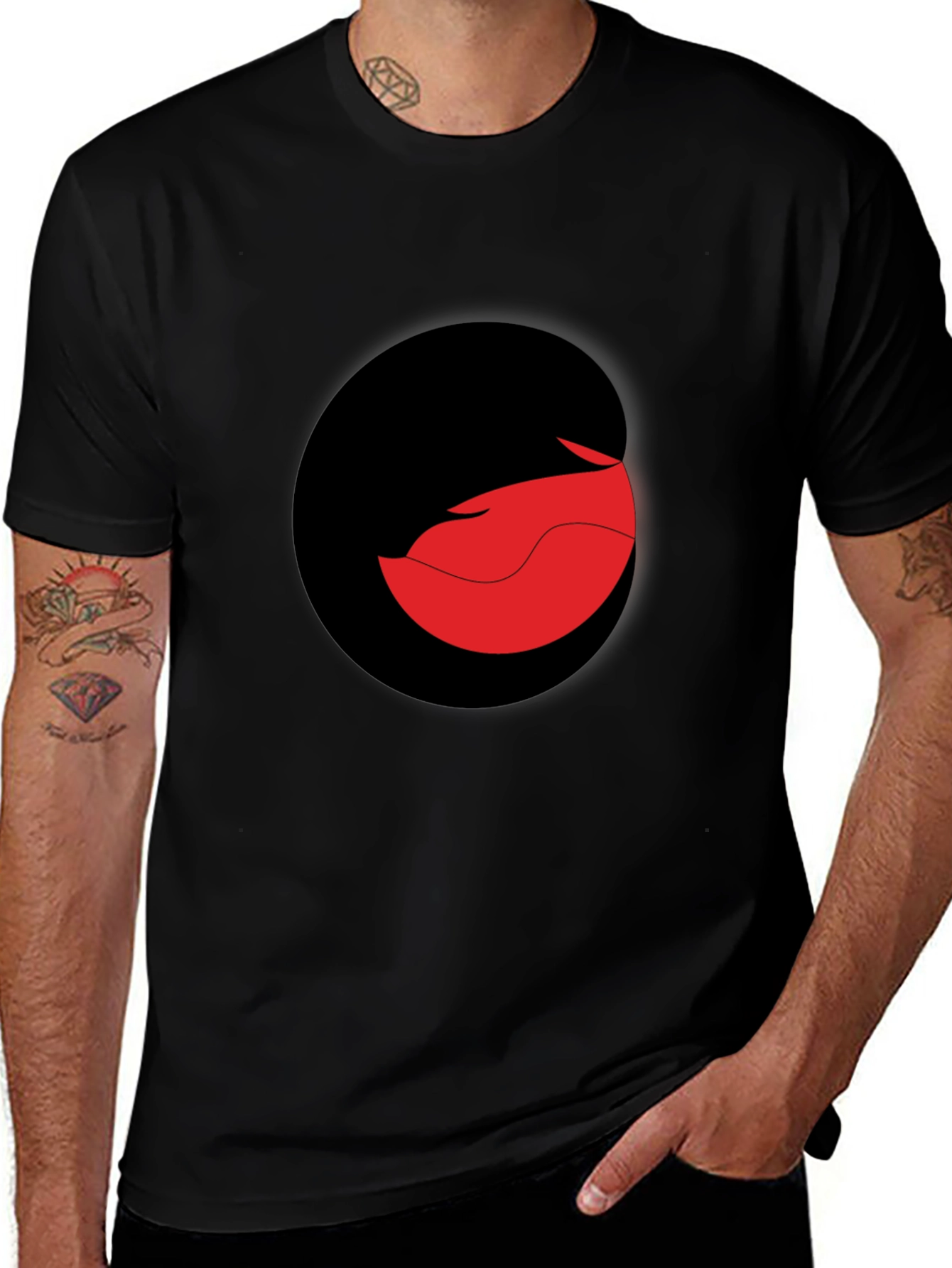 Modern Black T-Shirt with Abstract Graphic
