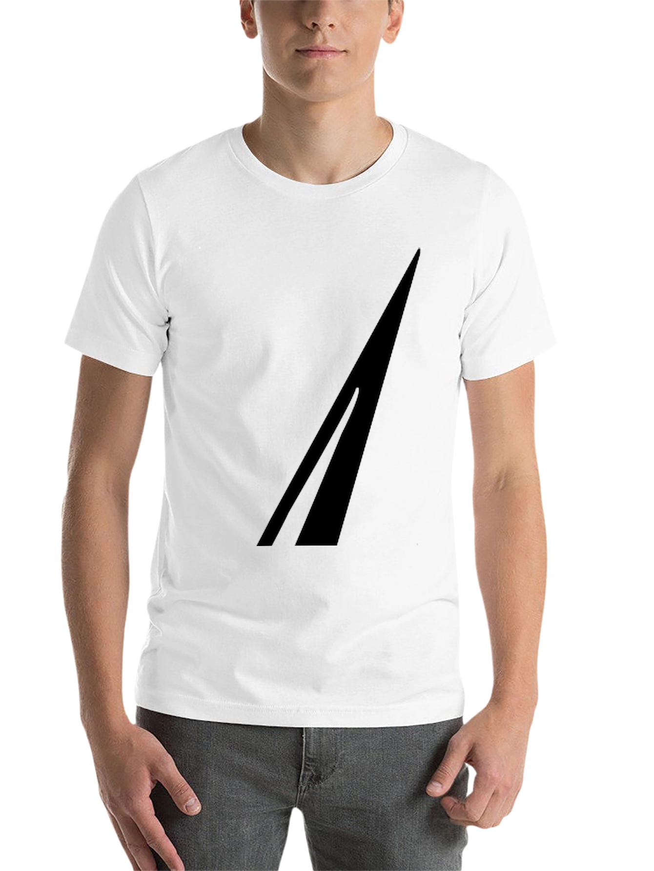 Mens Black Graphic Tee - Minimalist Design