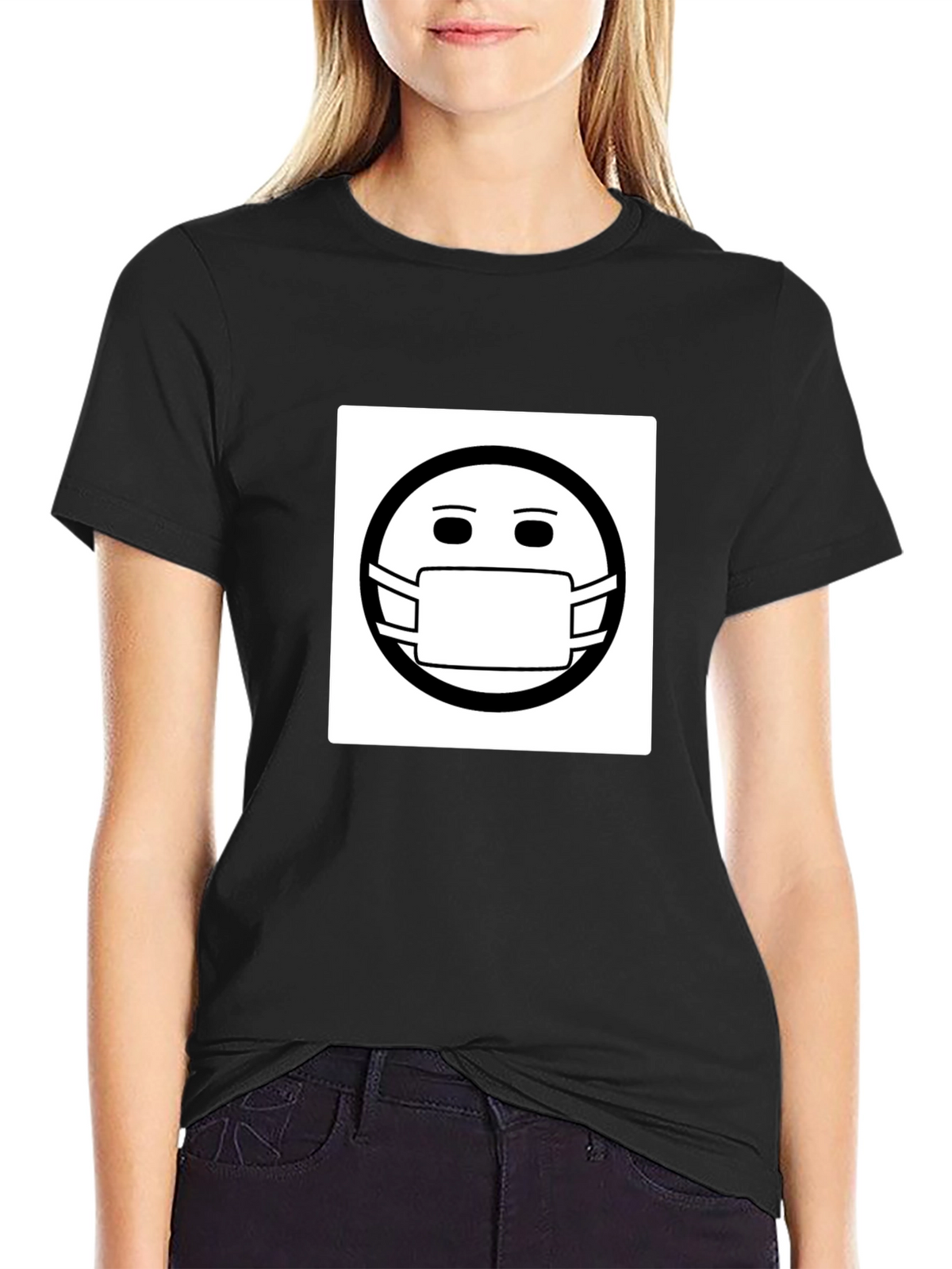 Masked Smiley T-Shirt - Stay Safe Stay Stylish
