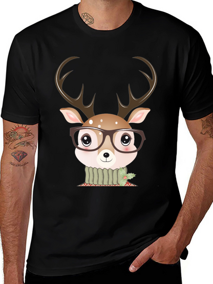 Cute Deer Glasses Graphic Tee