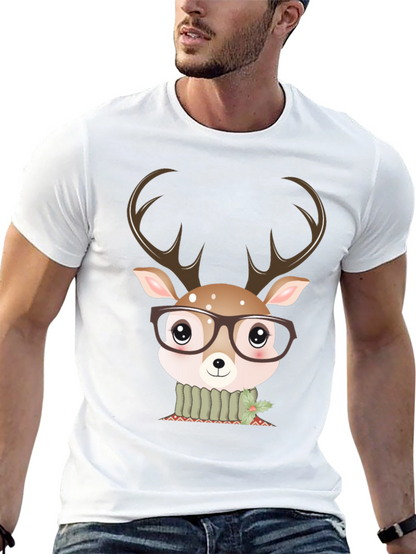 Cute Deer Glasses Graphic Tee