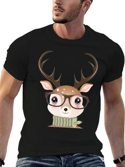 Cute Deer Glasses Graphic Tee
