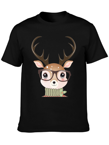 Cute Deer Glasses Graphic Tee