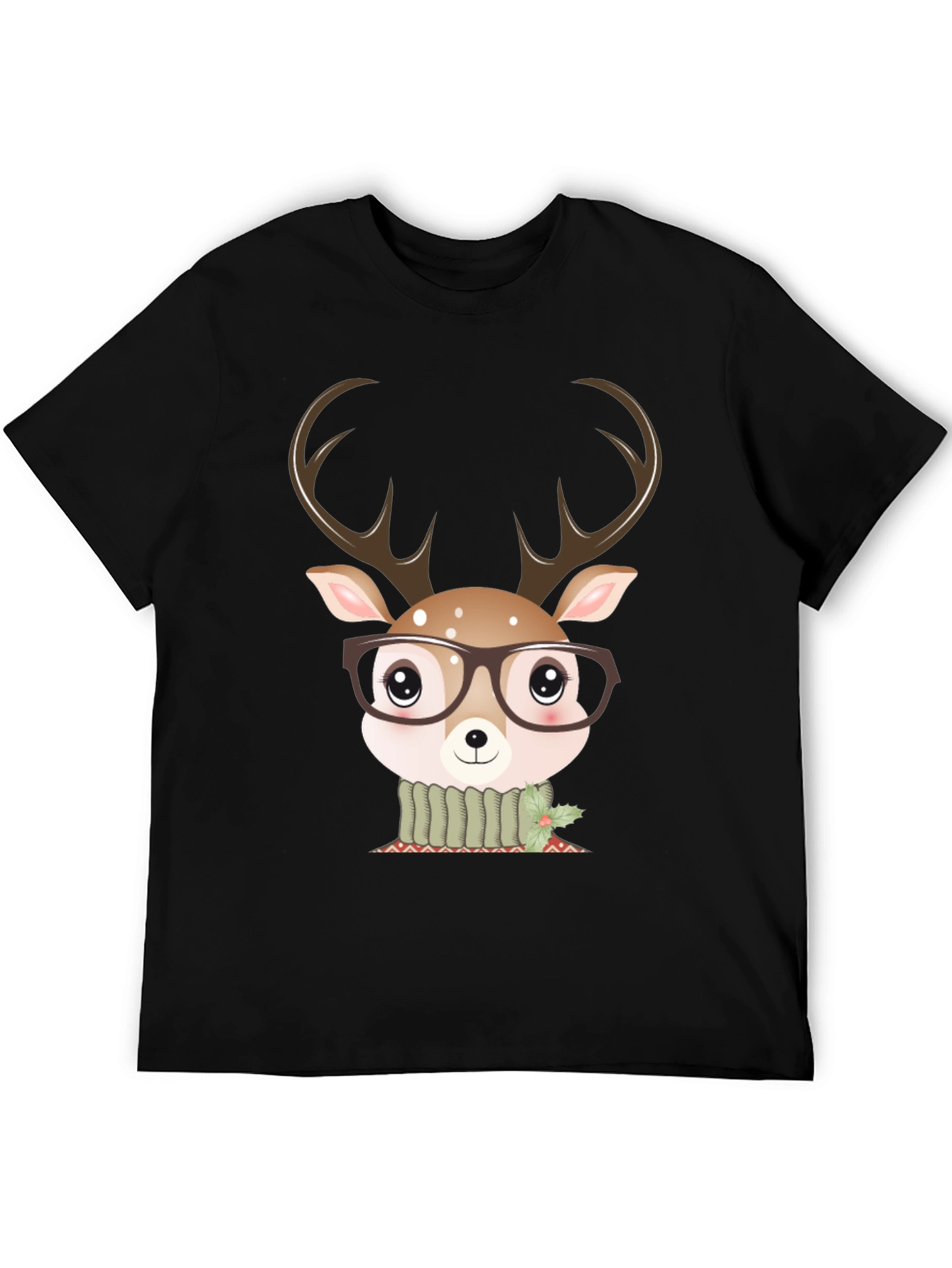 Cute Deer Glasses Graphic Tee
