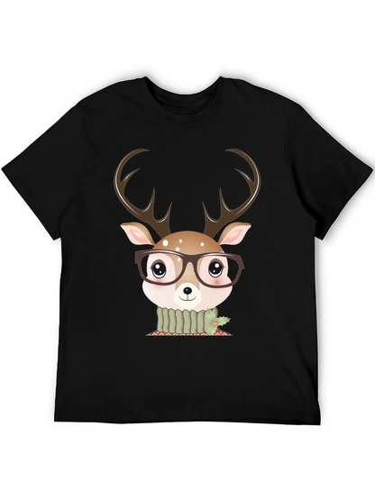 Cute Deer Glasses Graphic Tee