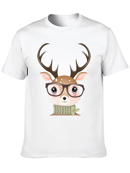 Cute Deer Glasses Graphic Tee