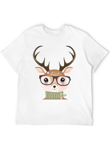 Cute Deer Glasses Graphic Tee