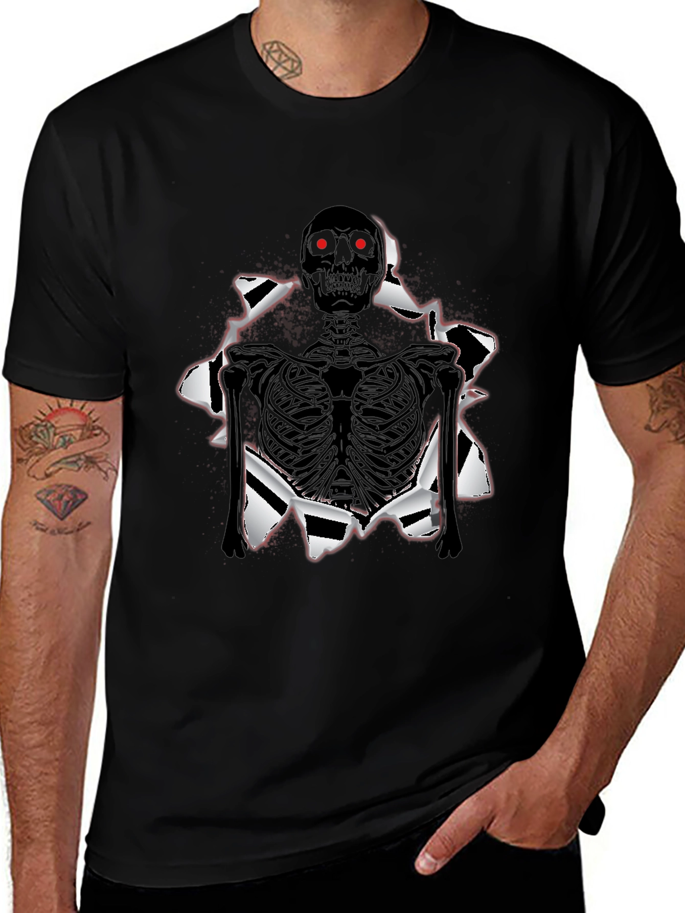 Skeleton T-Shirt: Ripped Graphic Tee