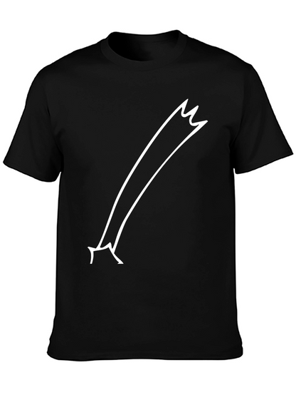 Comet Tail Graphic Tee - Black Cotton Casual T-Shirt