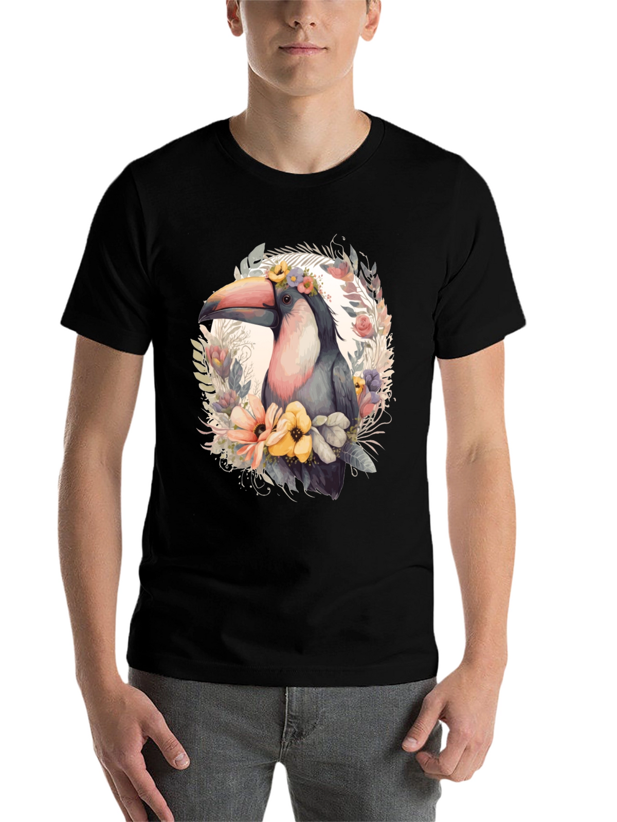 Tropical Toucan Floral Graphic Tee