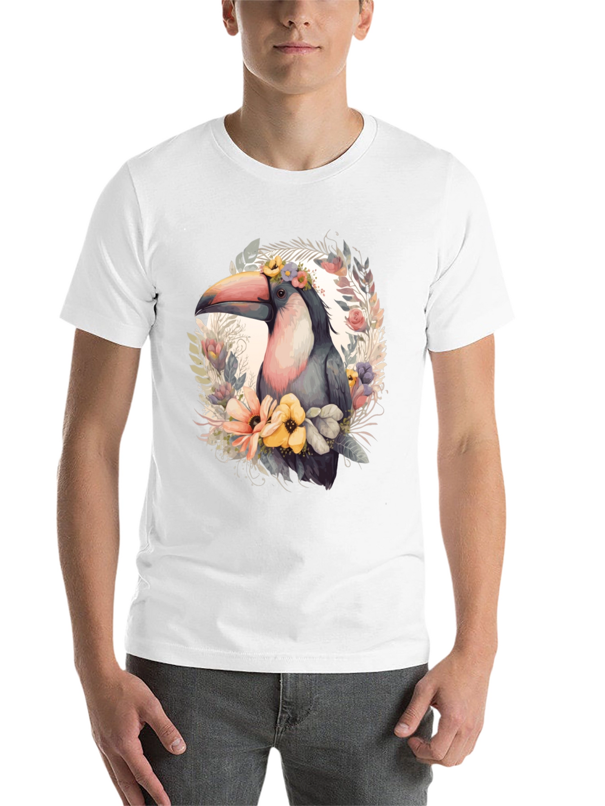 Tropical Toucan Floral Graphic Tee