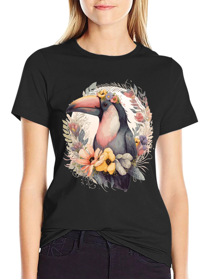 Tropical Toucan Floral Graphic Tee