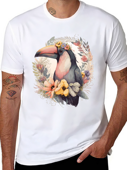 Tropical Toucan Floral Graphic Tee