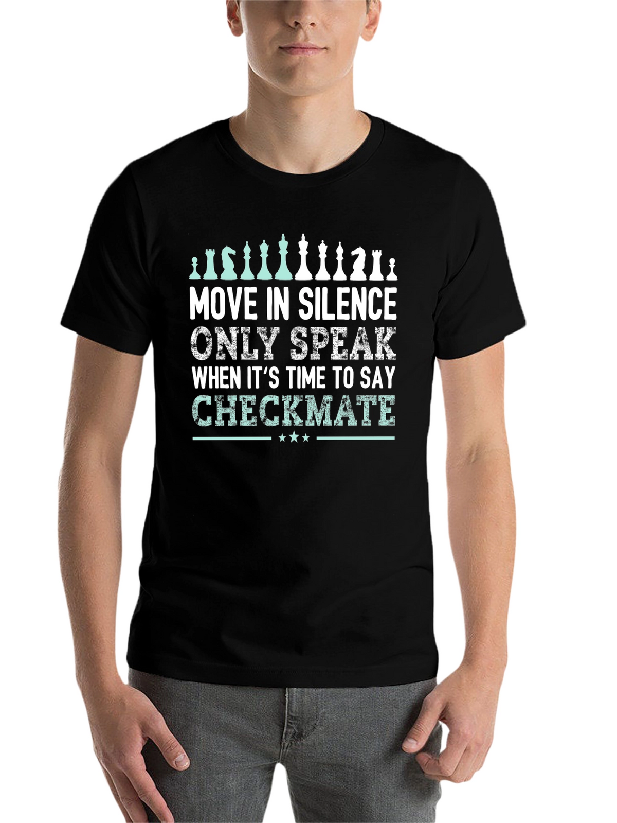 Move in Silence Chess T-Shirt - Checkmate Design
