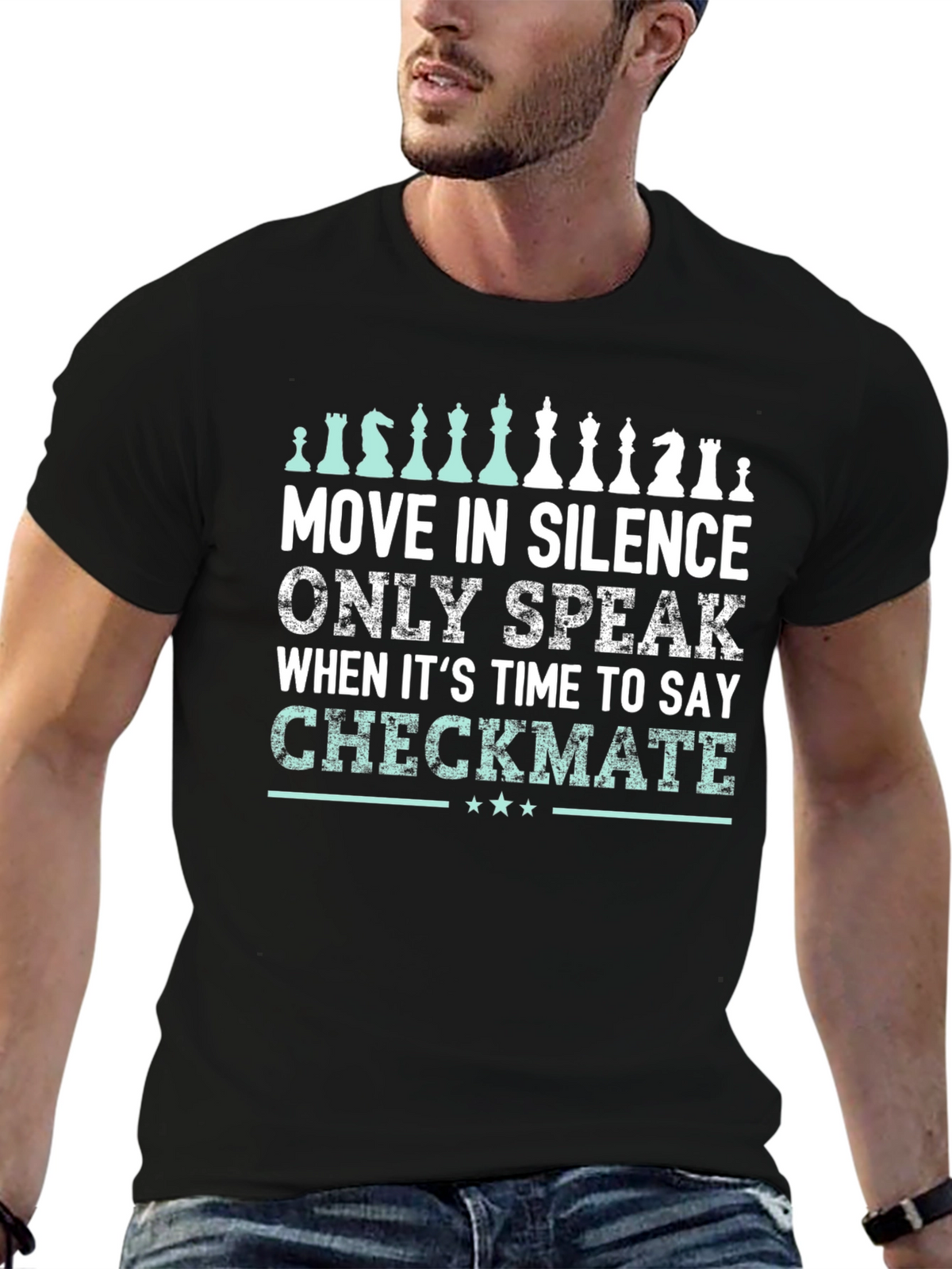 Move in Silence Chess T-Shirt - Checkmate Design