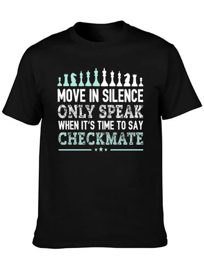 Move in Silence Chess T-Shirt - Checkmate Design