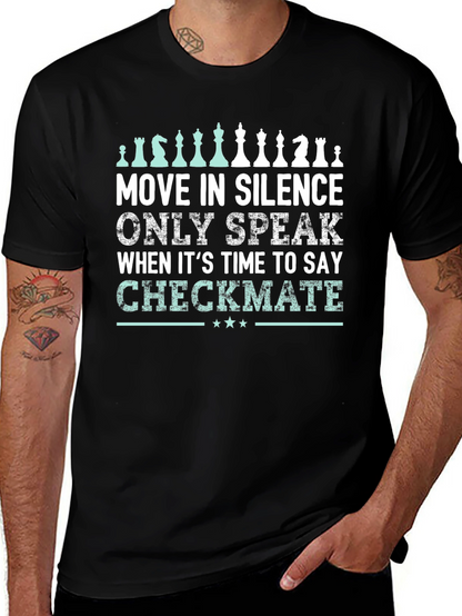 Move in Silence Chess T-Shirt - Checkmate Design