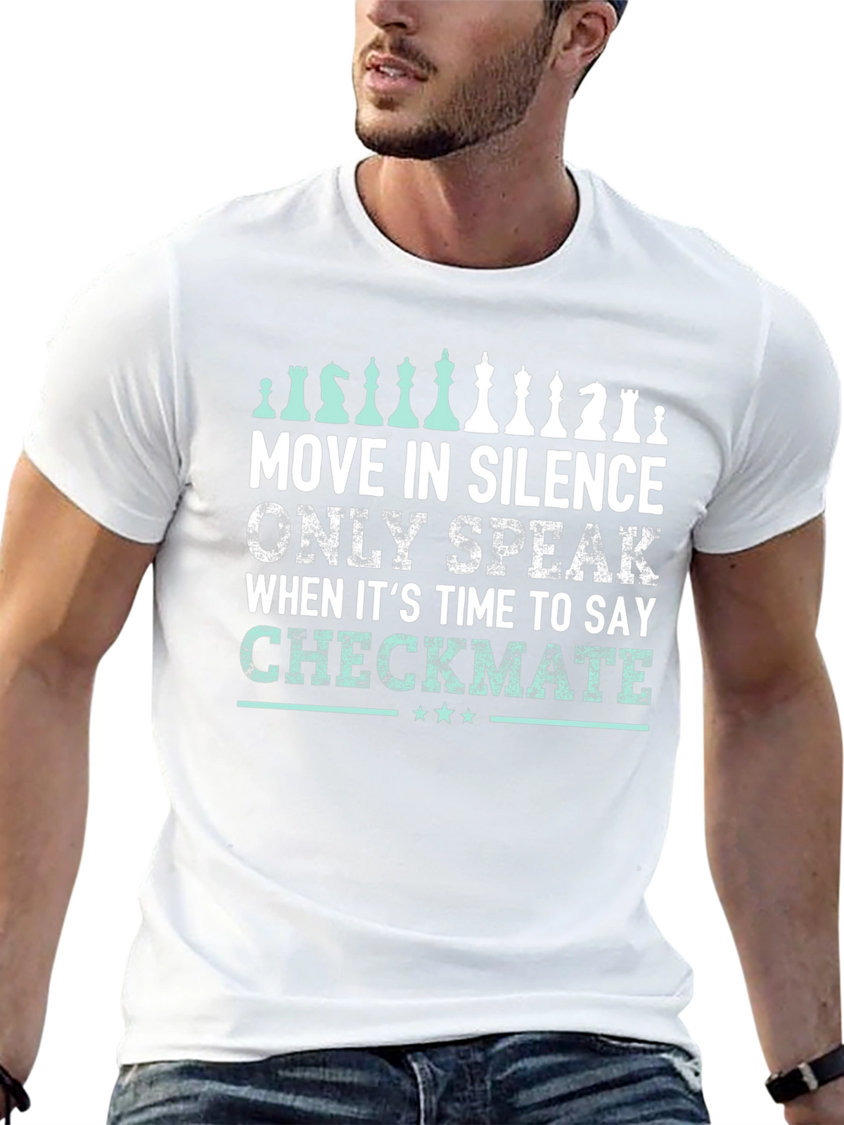 Move in Silence Chess T-Shirt - Checkmate Design