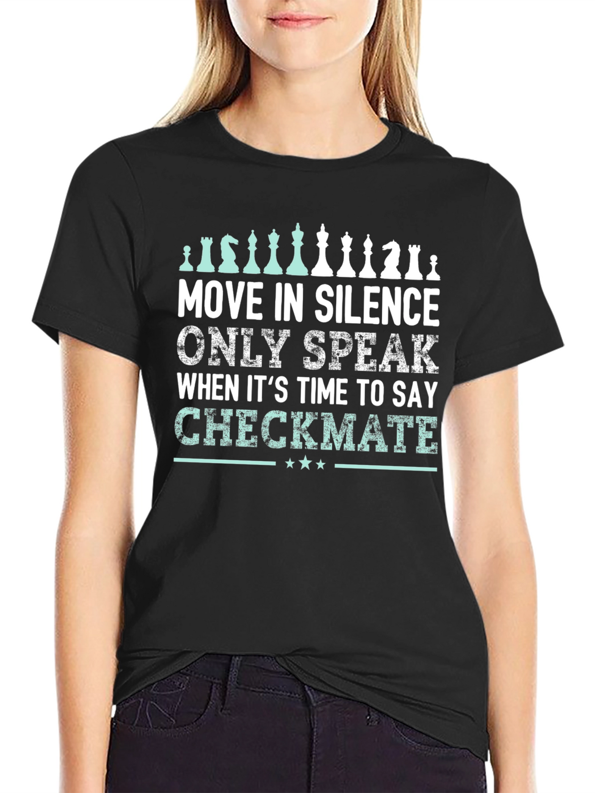 Move in Silence Chess T-Shirt - Checkmate Design
