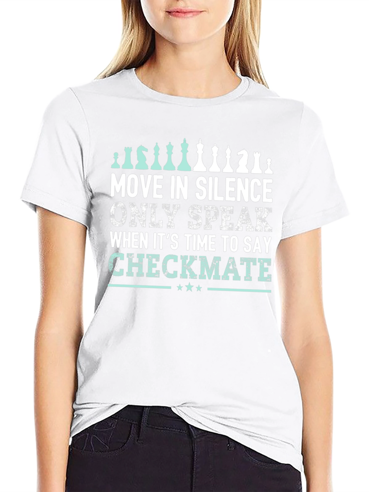 Move in Silence Chess T-Shirt - Checkmate Design