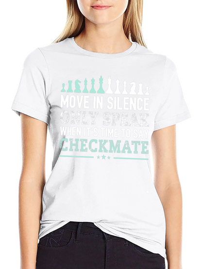 Move in Silence Chess T-Shirt - Checkmate Design