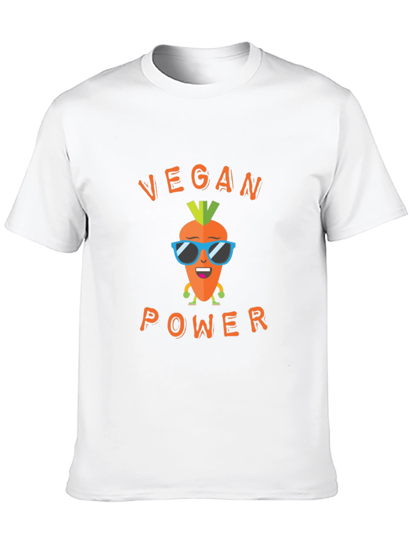 Vegan Power Graphic Tee - Carrot Cartoon