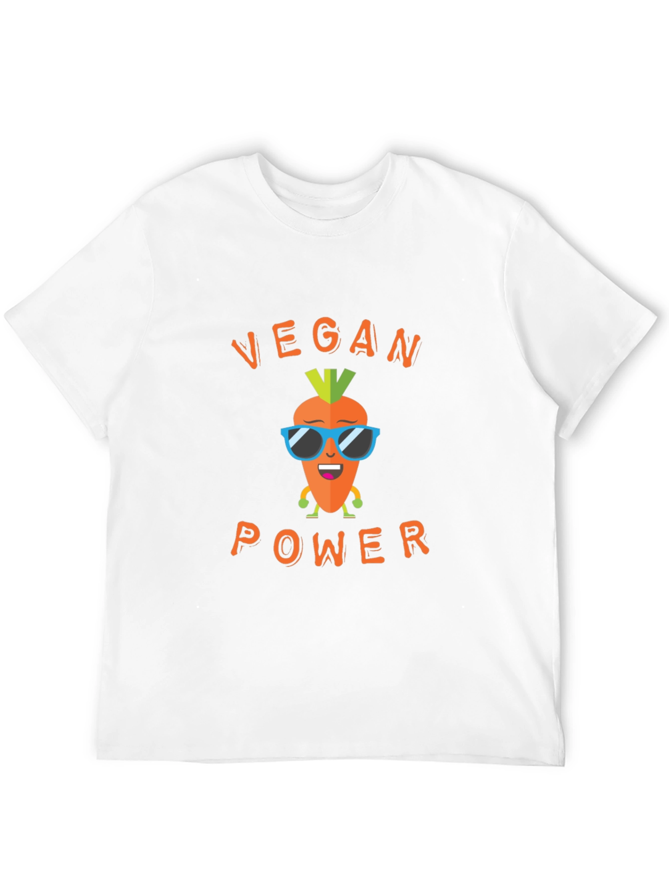Vegan Power Graphic Tee - Carrot Cartoon