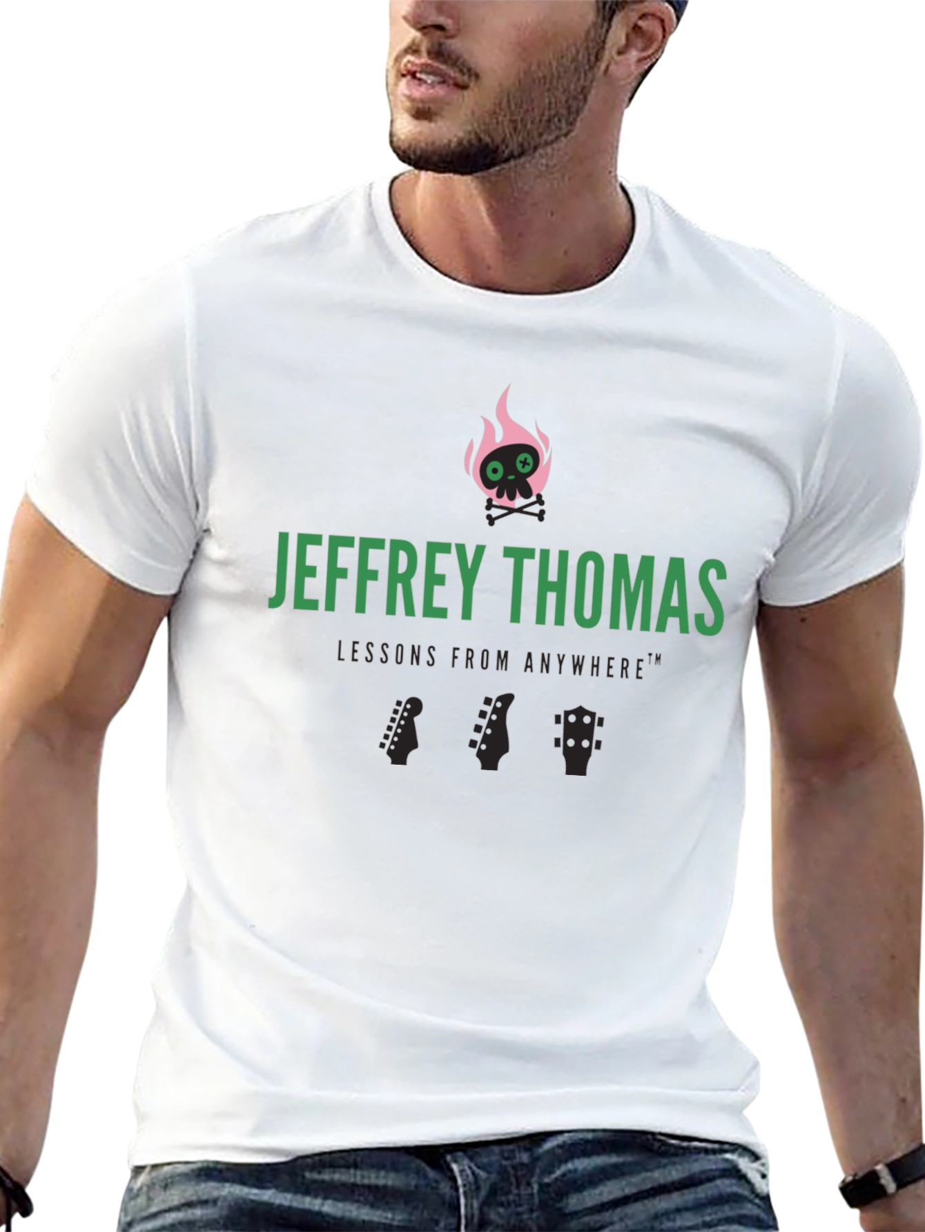 Jeffrey Thomas Skull Flames Graphic Tee
