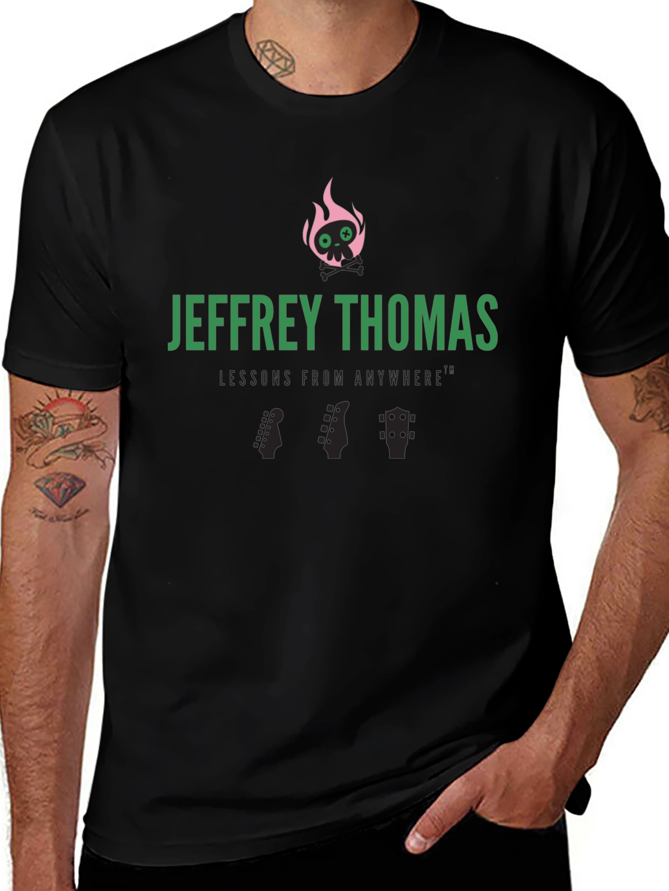 Jeffrey Thomas Skull Flames Graphic Tee