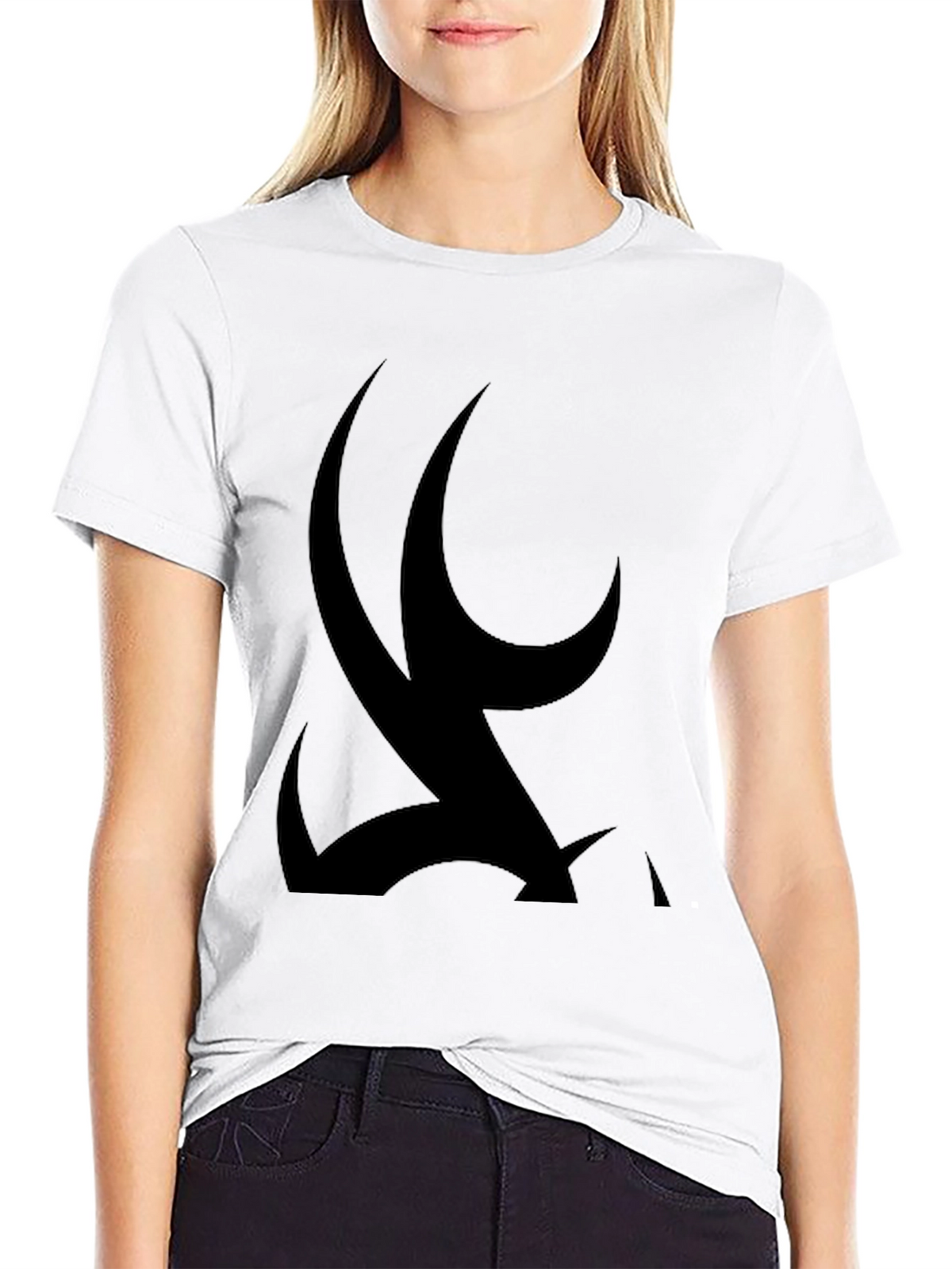 Abstract Black Graphic Print Tee