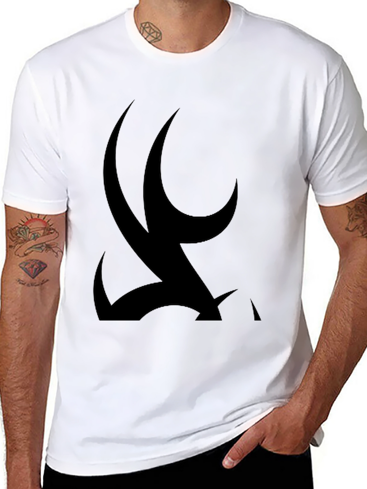 Abstract Black Graphic Print Tee