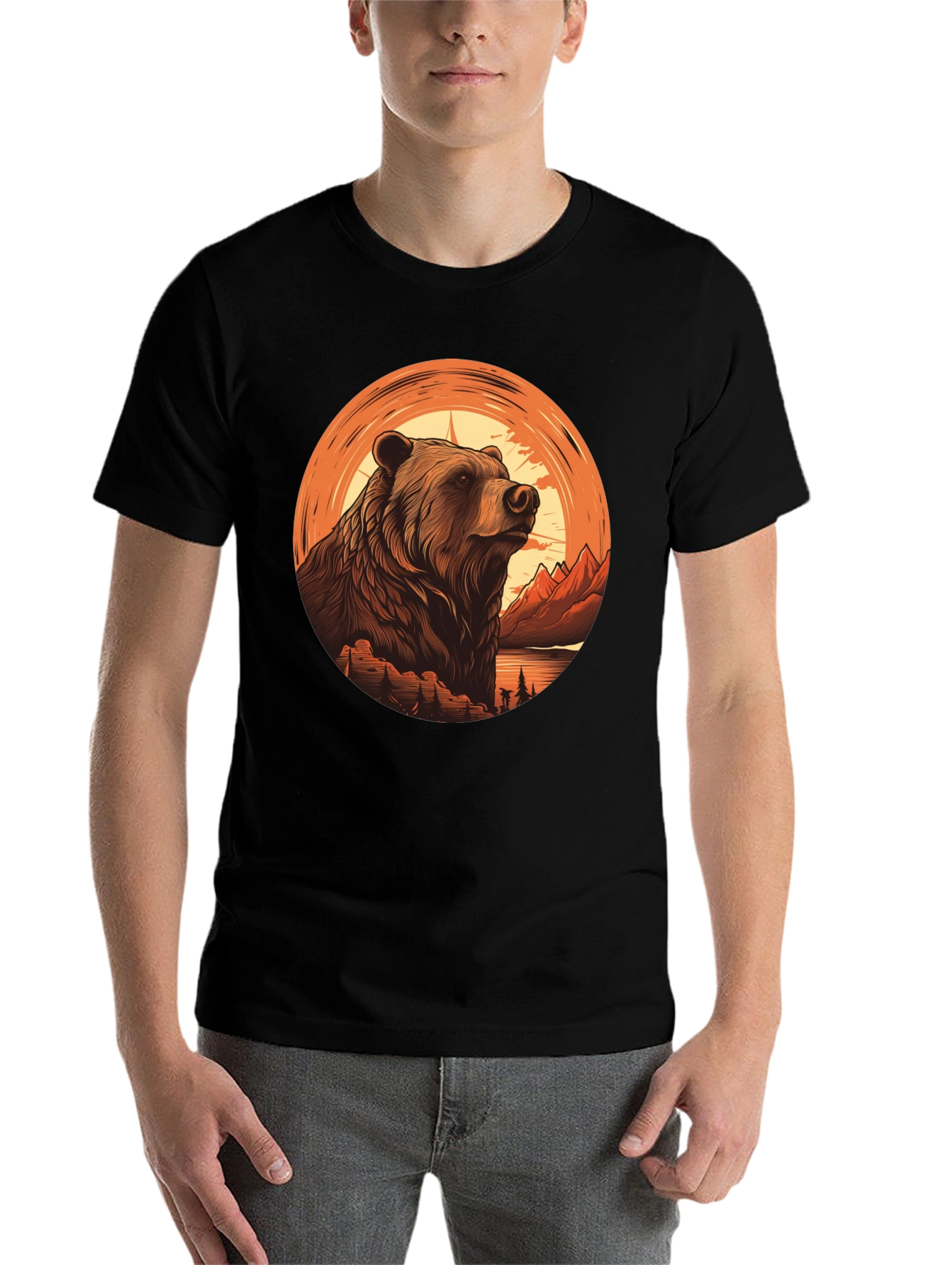Grizzly Bear Graphic Tee - Nature Adventure Shirt