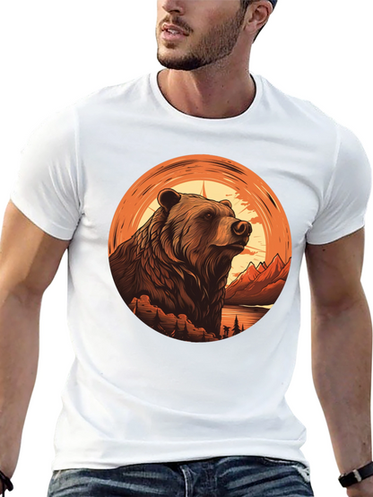 Grizzly Bear Graphic Tee - Nature Adventure Shirt