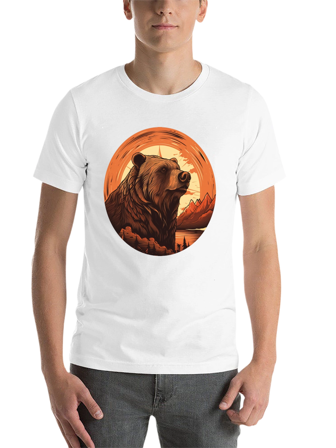 Grizzly Bear Graphic Tee - Nature Adventure Shirt