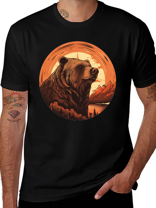 Grizzly Bear Graphic Tee - Nature Adventure Shirt