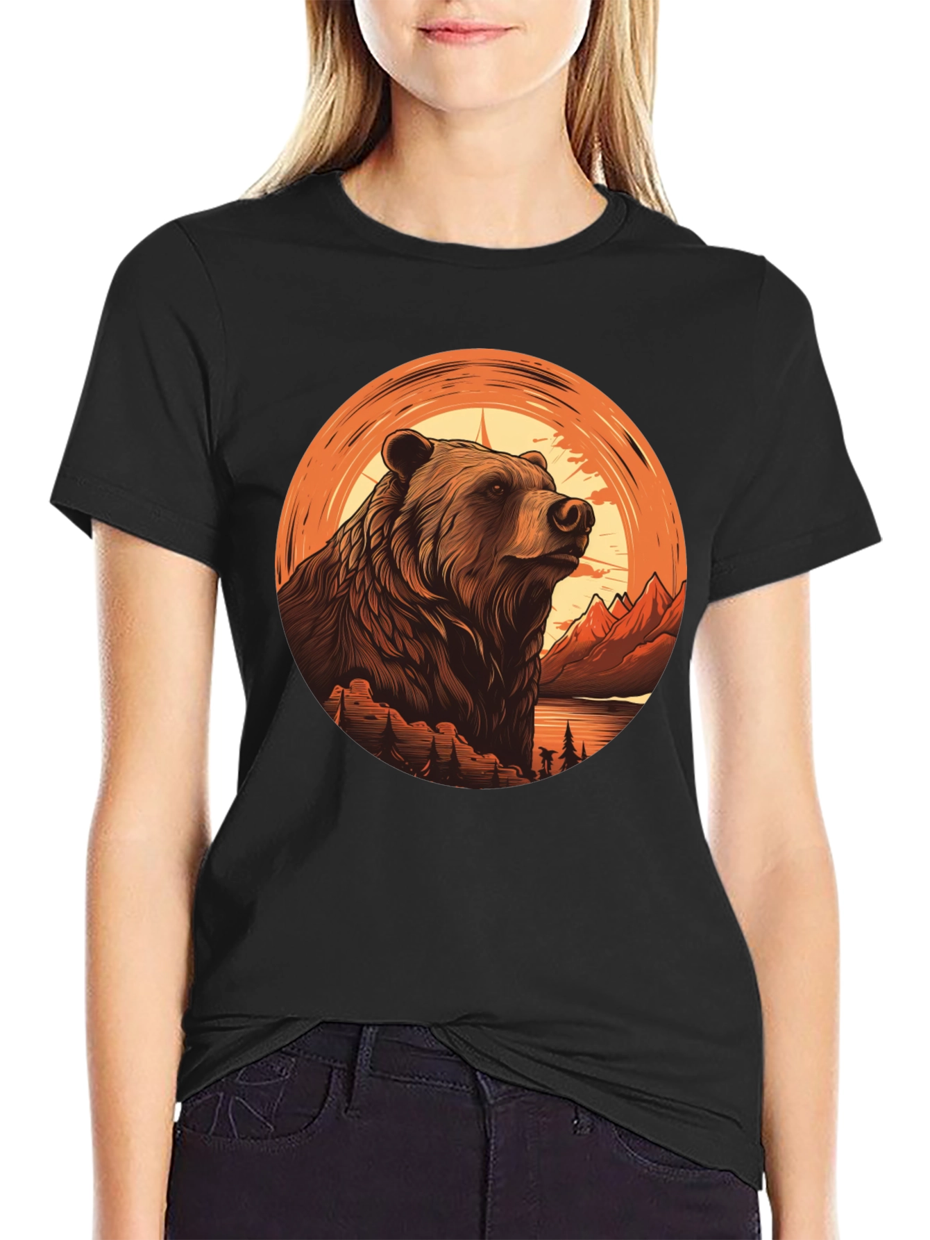 Grizzly Bear Graphic Tee - Nature Adventure Shirt