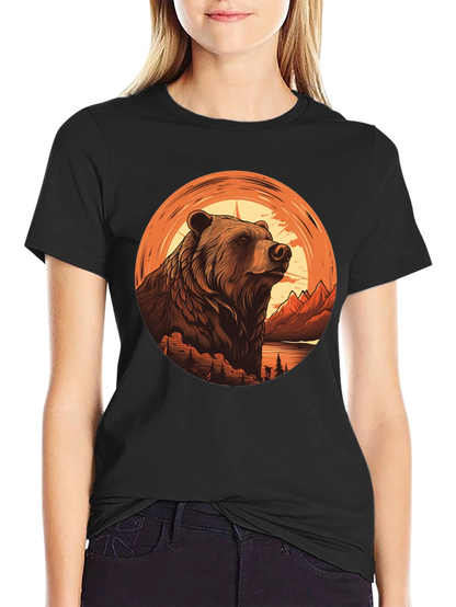 Grizzly Bear Graphic Tee - Nature Adventure Shirt