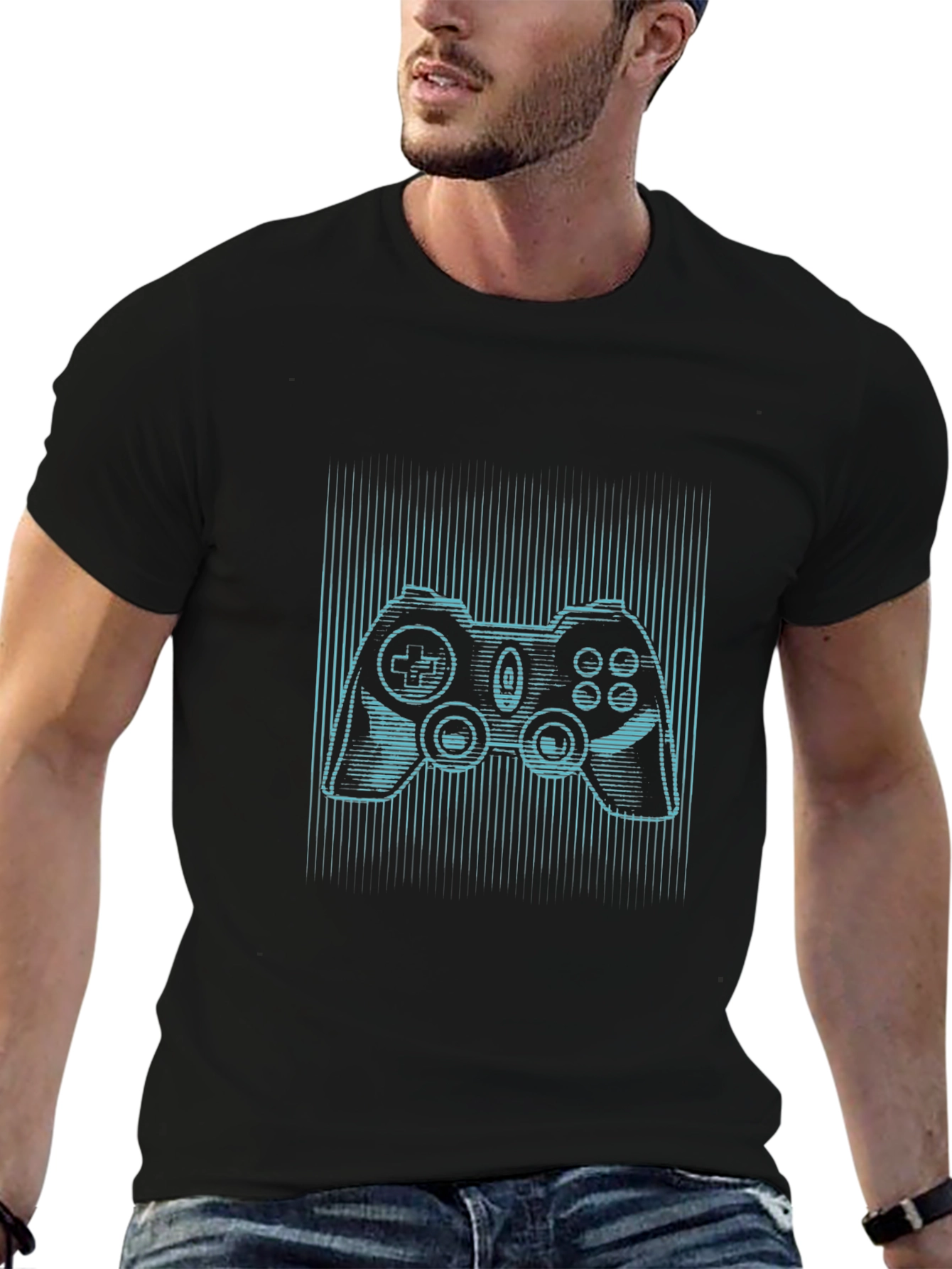 Gamer Style Black Tee - Controller Design