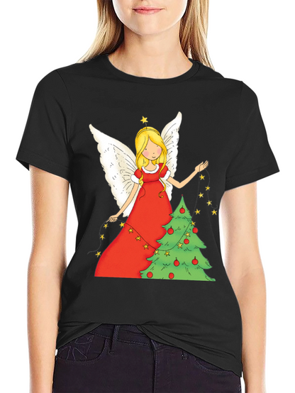 Festive Christmas Angel Graphic Tee