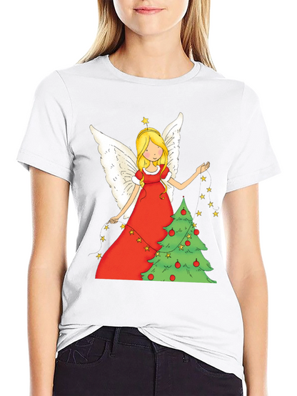 Festive Christmas Angel Graphic Tee