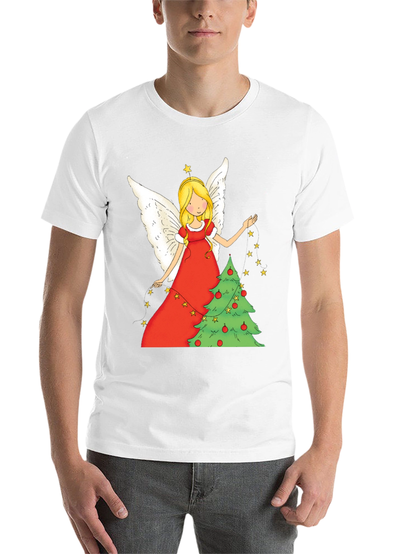 Festive Christmas Angel Graphic Tee