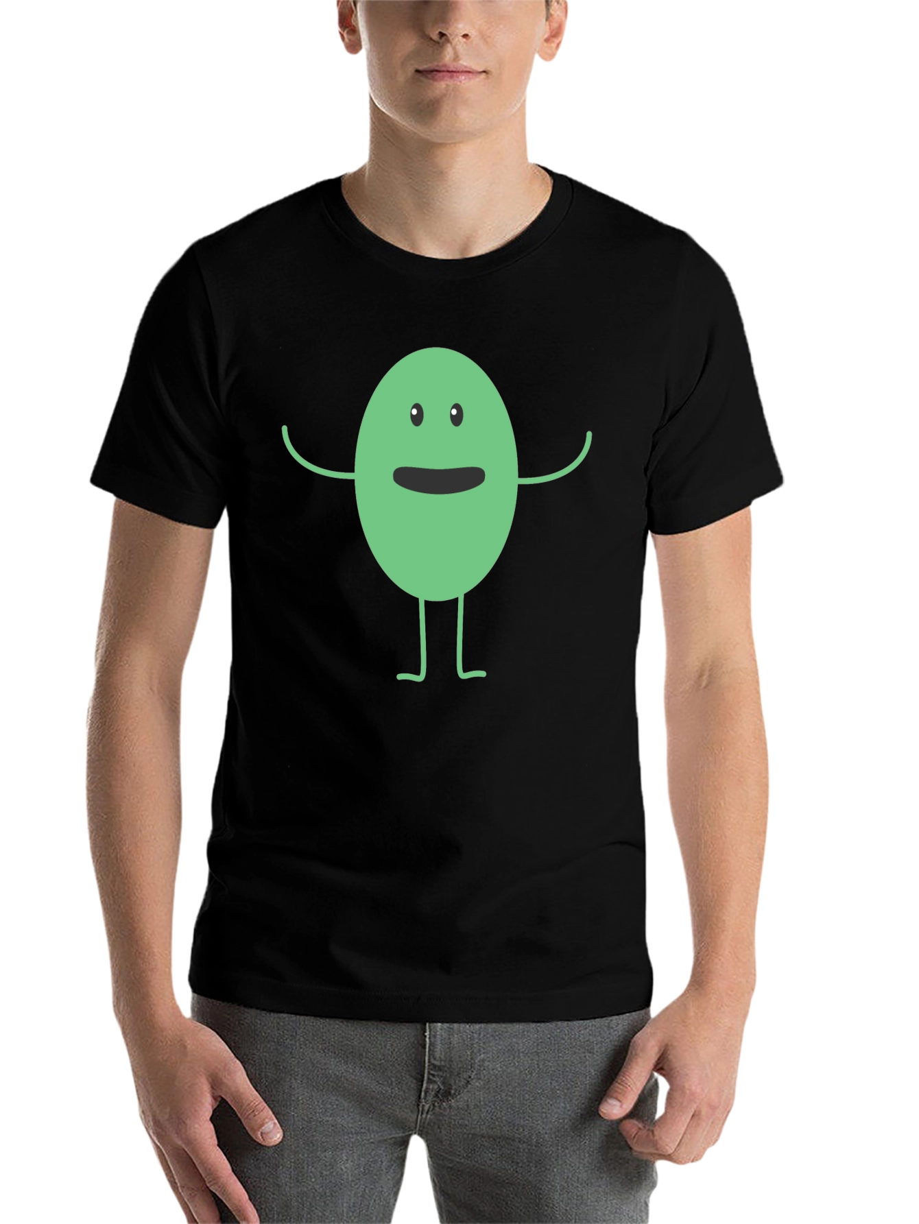 Funny Cartoon Character Black T-Shirt
