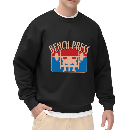 Retro Bench Press Weightlifting Gym Crewneck Sweatshirt