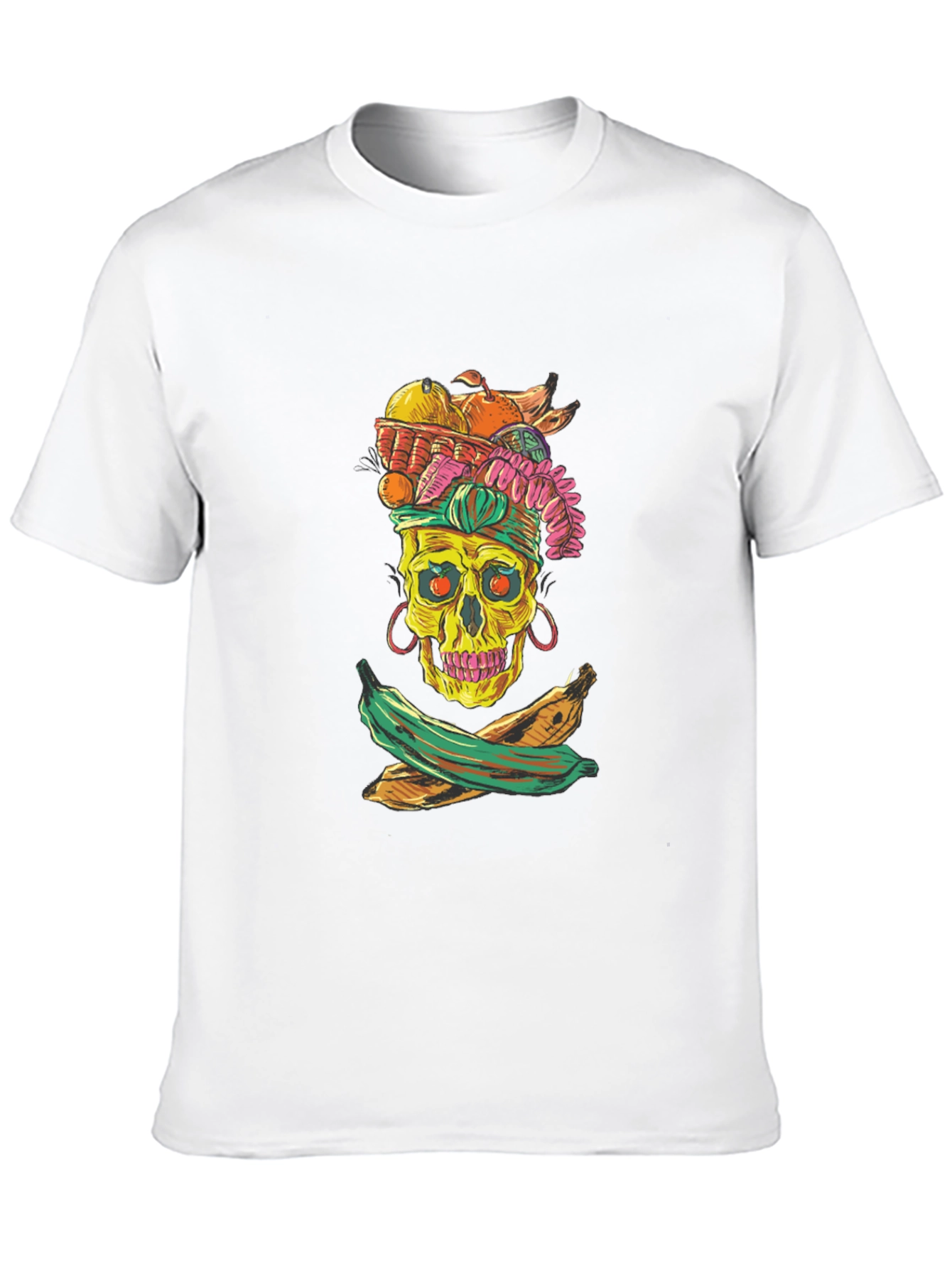Skull & Fruit Graphic T-Shirt - Unique Design