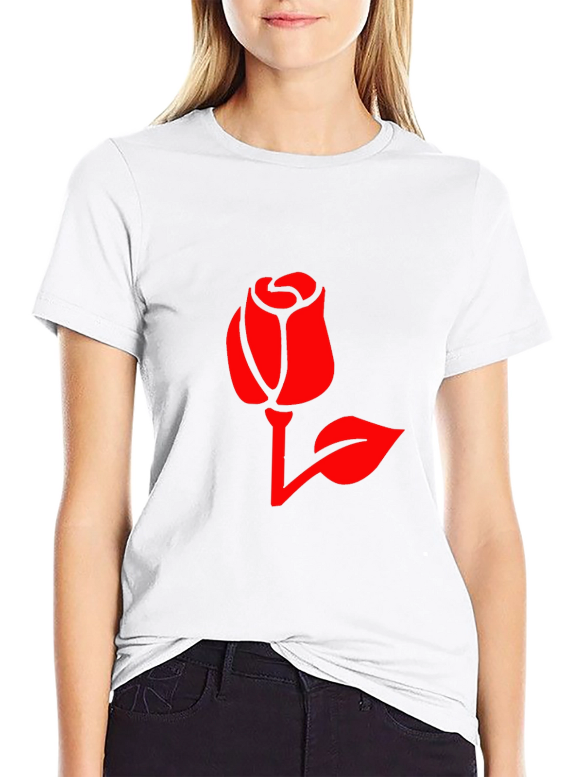 Rose Graphic Print T-Shirt - Stylish Casual Wear
