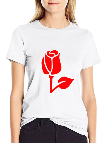 Rose Graphic Print T-Shirt - Stylish Casual Wear