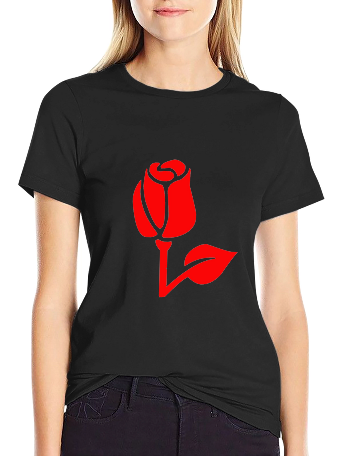 Rose Graphic Print T-Shirt - Stylish Casual Wear