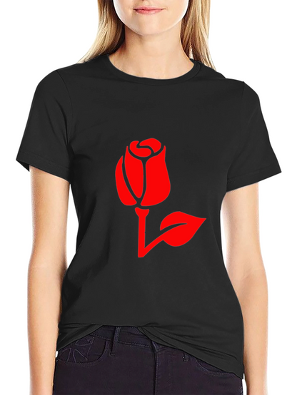 Rose Graphic Print T-Shirt - Stylish Casual Wear