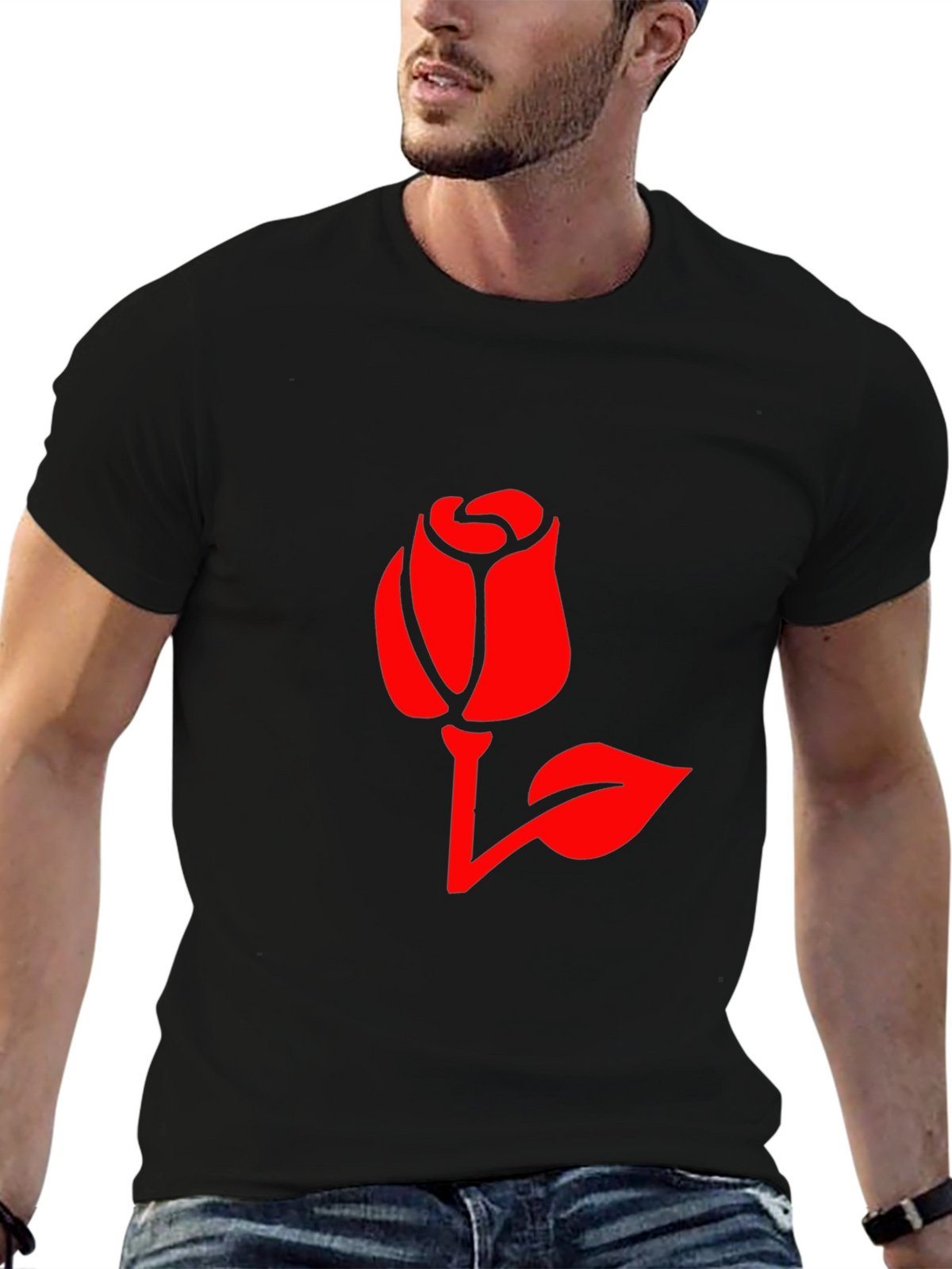 Rose Graphic Print T-Shirt - Stylish Casual Wear